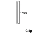 Dettaglio macro del ciondolo rettangolare argento con lunghezza 17 mm e peso di 0,4 g - 17mm / Argento