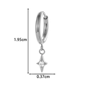 Silver G23 titanium hoop earring with a sparkling four-pointed star zircon pendant - Four-pointed Star Pendant (T2595-7#Silver)