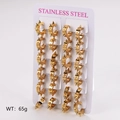 Pack de 24 pendientes de aro punk dorados de acero inoxidable con pinchos para moda - Dorado