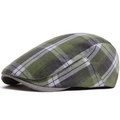 Boina clásica de cuadros británicos en verde y gris con diseño retro para unisex - Ajustable / Verde