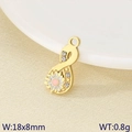 18K gold infinity charm with white flower and crystal inlay, 18x8mm jewelry accessory - Infinity Sunflower Flower with Diamonds Style (KLJ9646-ZLA)