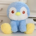 Cute sitting blue penguin plush toy with soft sky blue fur and yellow feet for kids - Blue Penguin