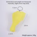Realistic fried chicken leg keychain model in PVC, yellow 10cm fake food pendant - Steamed Chicken Leg - With Keychain