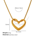 Collana a cuore dorata minimalista in acciaio inossidabile con ciondolo e misure - Oro