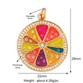 Colorful citrus slice pendant in gold finish with micro-pave white crystals - L244647-Rainbow Fruit Slice