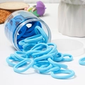 Soft blue towel fabric hair ties set in a clear storage jar with 50 pieces - Blue Duo (50Pcs Jar)
