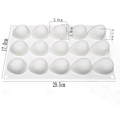 White 15-cavity silicone mold for banana mousse cake and pudding with size details - 15-Cavity Flat Strawberry