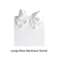 White plaster necklace stand with bow design and grid texture for jewelry display - Large Bowknot Narrow Ladder Necklace Stand