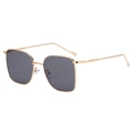 Chic oversized square sunglasses with gold metal frame and dark grey lenses for women - Gold Frame Dark Grey Lens