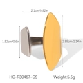 Vue détaillée d'une bague ouverte bicolore en acier inoxydable avec panneaux géométriques - Design de Panneau Géométrique Bicolore Or et Argent Ouvert (HC-R30467-GS)