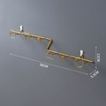 Modern gold geometric wall coat rack minimalist metal hanger 56CM length variant - Dual Line Geometric Hook