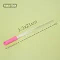 Reusable Tritan straw set with rose pink silicone nozzle and cleaning brush - 1.2x21cm / Rose Pink