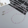 Cordino per telefono e ciondolo per borsa con perline a cuore e fermagli in metallo - Catena a Tracolla (K3191) / Viola