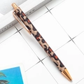 Luxury leopard print metal ballpoint pen with rose gold clip and sparkling sequins - Rose Gold Leopard