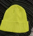 Bonnet en maille côtelée vert fluo avec bord replié pour la chaleur hivernale - Taille unique / Vert