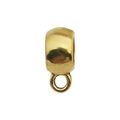 Polished gold alloy slider bead connector with small ring for DIY jewelry making - 14020-Gold High Polished