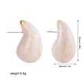 Detail view of colorful drop earrings with dimensions 32mm by 18mm and 9.8g weight - Gold Beige (22537_3)