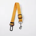 Adjustable bright orange nylon dog car seat belt with durable metal buckle and swivel hook - Yellow
