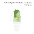 Avocado green ice cream pet water bottle with diamond texture and portable lanyard - 280ml / Avocado Green