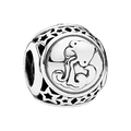 Hollow Aquarius zodiac charm in antique silver finish for DIY bracelets and jewelry - Aquarius / Silver