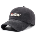 Casquette de baseball gris anthracite délavée avec broderie EKGW et effet vieilli - Réglable / Noir