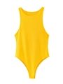 Body senza cuciture giallo brillante senza maniche con dettaglio di chiusura a scatto - S / Giallo