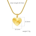 Collana con ciondolo a cuore dorato in acciaio placcato oro 18K con dimensioni - Cuore Oro (MS-723)