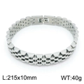Pulsera de eslabones de acero inoxidable plateado pulido de 10mm ajustable para hombre - 10mm / Color Acero