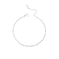 Classic S925 sterling silver tennis bracelet with round brilliant-cut cubic zirconia stones - 925 Silver / White