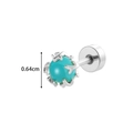 Silver stainless steel coral stud earring with turquoise bead and 0.64cm size mark - Coral Turquoise Style (940-3# Silver)