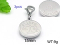 Three pieces of 15mm Libra zodiac stainless steel charms with lobster clasp - Libra (KLJ006-Z)