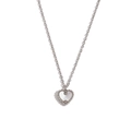 Collana in acciaio argento con pendente a forma di cuore in madreperla bianca - Collana a Cuore con Conchiglia Singola / Color Acciaio