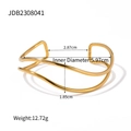 Brazalete ancho chapado en oro 18K con textura irregular y diámetro interno de 5,97cm - Dorado