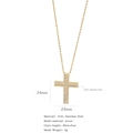 Gold plated 316L stainless steel cross necklace with micro-pave cubic zirconia - Cross No.20 (Gold Double Layer White Zircon)