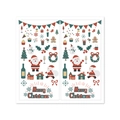 Set di adesivi rettangolari Merry Christmas su uno sfondo bianco puro - H-99 Elementi di Natale Cartoon A
