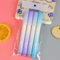 Set de 4 resaltadores con degradado en violeta y azul con punta suave escolar - Bollito de Taro / 4 Unidades/Bolsa