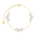 Bracelet de perles baroques avec chaîne en argent S925 dorée au style minimaliste - Bracelet à Maillons en Perles Or 14K (GPB22-14K)