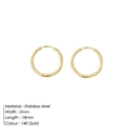 Polished 18mm gold plated stainless steel hoop earrings for women in 14K golden finish - Minimalist Circle Style (YE25119) / 18mm / Gold