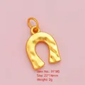 Ciondolo a ferro di cavallo dorato con finitura martellata per creazione gioielli - Pendaglio a Ferro di Cavallo d'oro / Oro