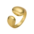 Polierter vergoldeter geometrischer offener Ring mit minimalistischer glatter Oberfläche - Einstellbar Offen / Gold