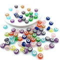 Mix of colorful large hole crackle beads with metal cores for DIY jewelry making - Mixed 10 Crystal Crackle Beads