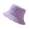 Detail of lavender cotton fisherman hat showing metal eyelets and reinforced stitching - M (56-58cm) / Light Purple
