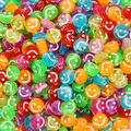 Colorful translucent acrylic smiley face beads for DIY necklace and bracelet crafting - Clear Multicolor Smile