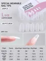 Size guide for size L almond trapezoid nails including width and length in mm measurements - Medium Long Coffin (Size L)