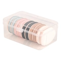 Set of multi-colored mini finger puff makeup sponges in a clear plastic storage case - 10-Piece Set (Rectangular Box)