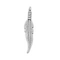 Silver vintage feather pendant made of zinc alloy for DIY necklaces and earrings - 1Pc Feather (6x31mm)