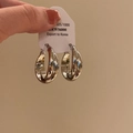 Twisted Ribbon Hoop Earrings - A2791 Silver
