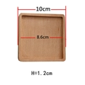 Square solid wood coaster with 8.6cm inner groove and 10cm outer diameter dimension - Beech Wood Square Grooved 10cm