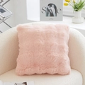 Plush square bubble velvet throw pillow in soft pink on a cozy beige armchair - Bubble Plush-Pink-Case Only