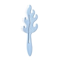 Light blue vented hairbrush with white round-tip bristles and hollow ergonomic design - Flame Shape / Blue Flame